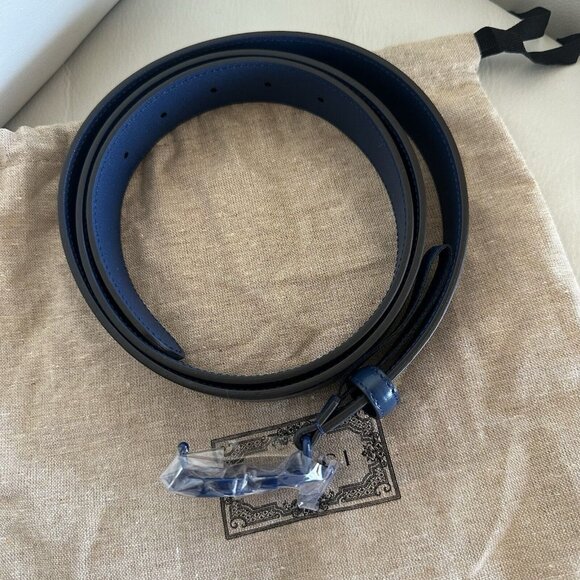 NEW GUCCI BLUE MARMONT BELT GG SIZE 115 Cm 46 In 100% Authentic - Picture 3 of 6